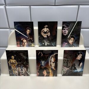 2009 Star Wars Galaxy Series Four Etched Foil Chase Card Set 1-6 Topps